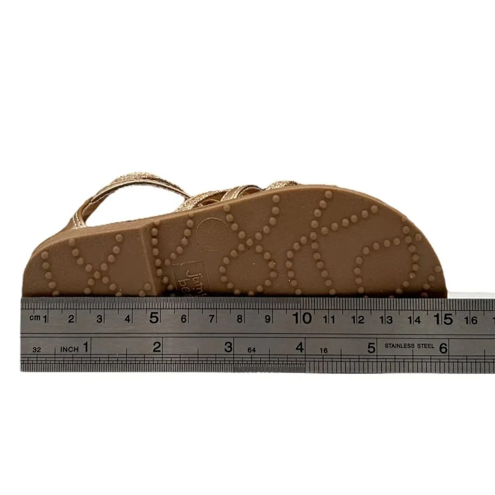 Jumping Beans Toddler Girls Gladiator Style‎ Sandals Size 7 Gold Brown Open Toe